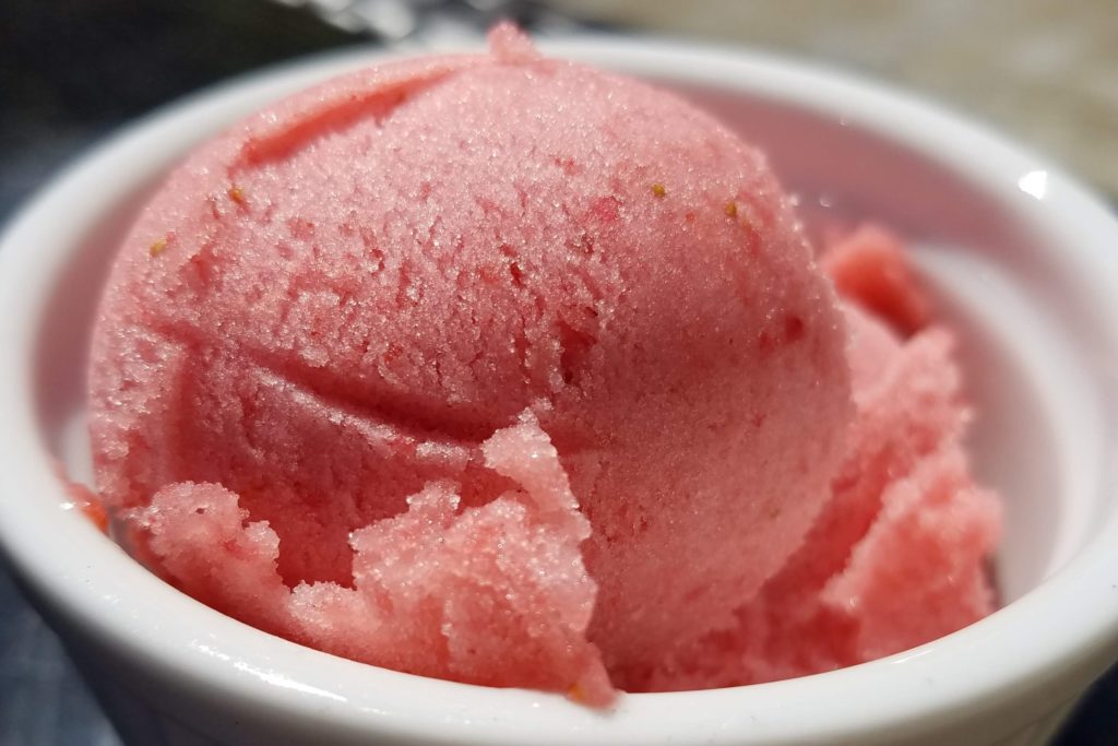 Strawberry banana sorbet