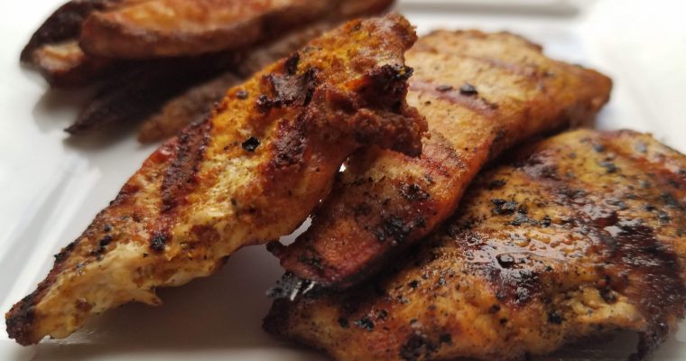 Grilled Curry Chicken Recipe with Coriander Cumin Fries