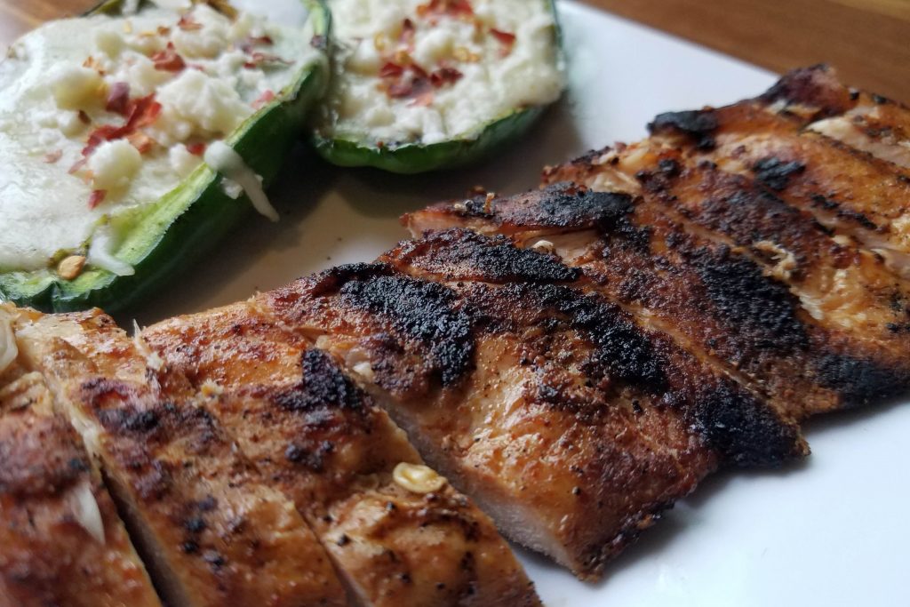 grilled chipotle chicken and poblano