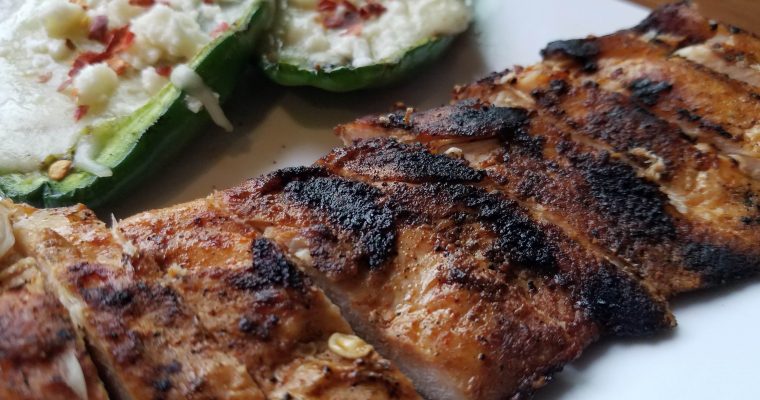 Grilled Chipotle Chicken with Poblano Peppers